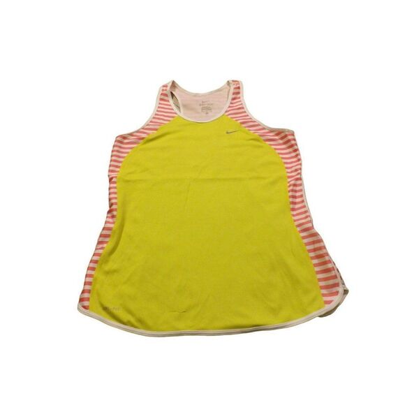 Nike Tank Top Women‎ Sz M Multicolor Dri Fit Striped Workout Athleisure - Picture 1 of 6